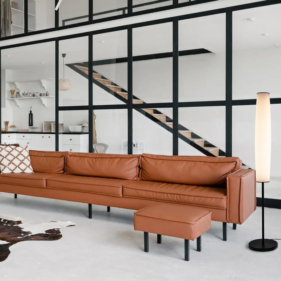 Moderne design vloerlamp zwart met opaal glas dim to warm>Straluma Clearance