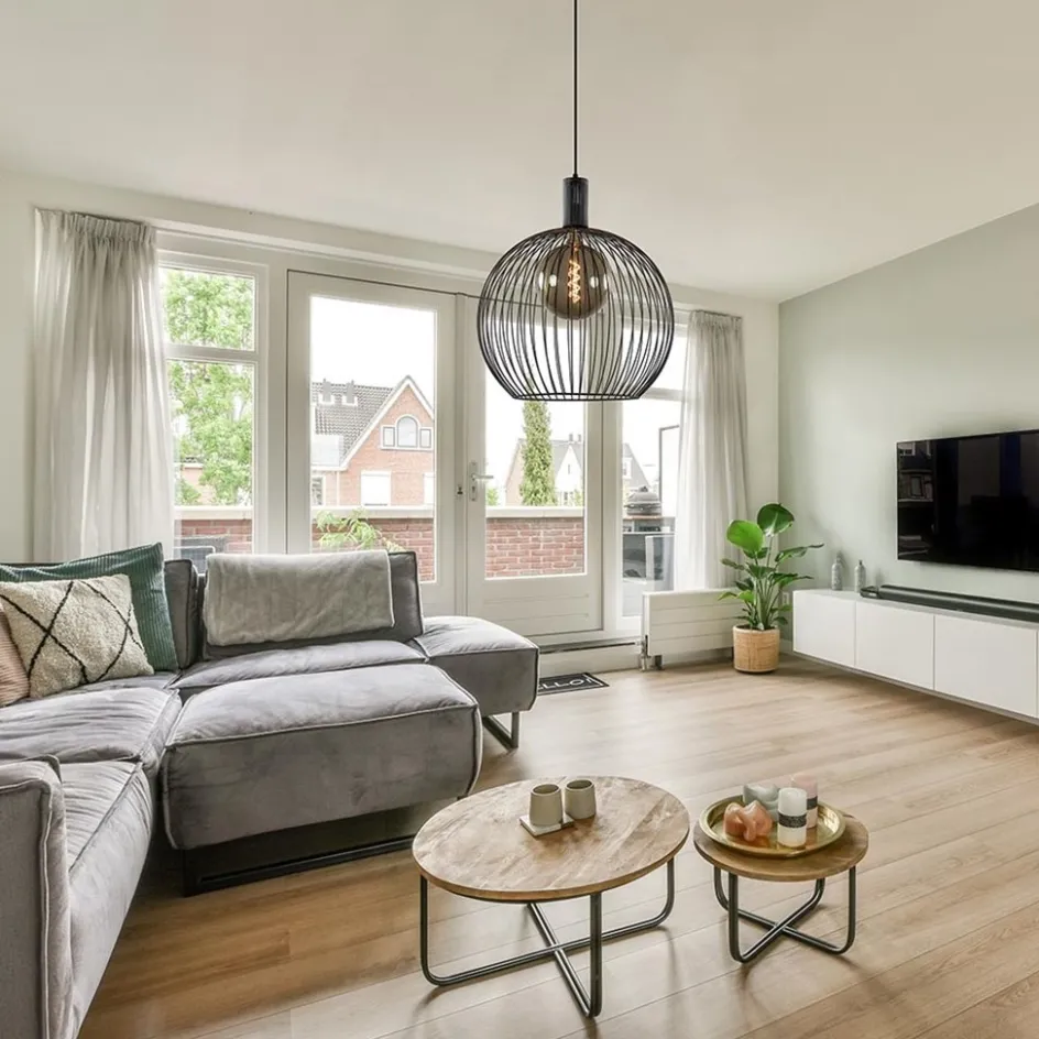 Moderne draad hanglamp mat zwart 50 cm>Straluma Best