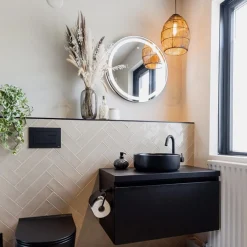 Moderne draad hanglamp Meya zwart met goud><noscript><img width=