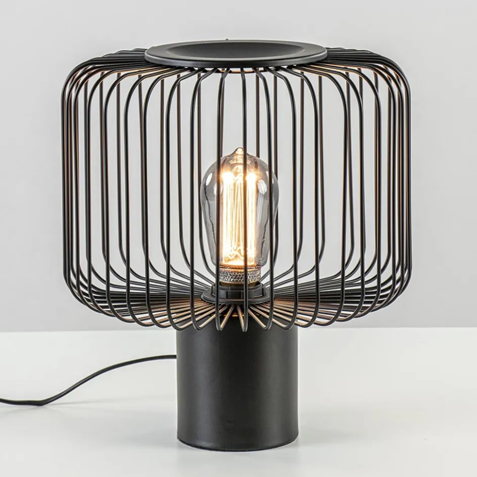 Moderne draad tafellamp mat zwart>Straluma Discount