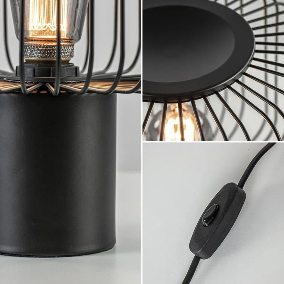 Moderne draad tafellamp mat zwart>Straluma Discount