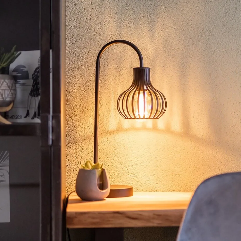 Moderne draad tafellamp onion mat zwart>Straluma