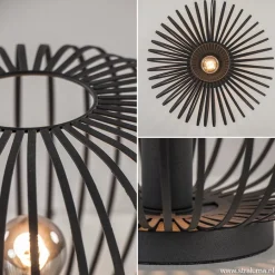 Moderne draad tafellamp rond mat zwart></noscript>Straluma New