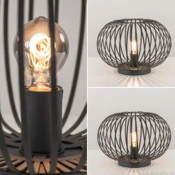 Moderne draad tafellamp rond mat zwart></noscript>Straluma New