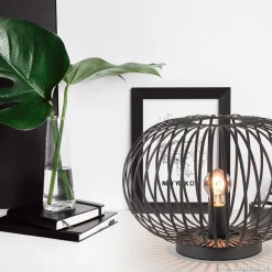 Moderne draad tafellamp rond mat zwart></noscript>Straluma New