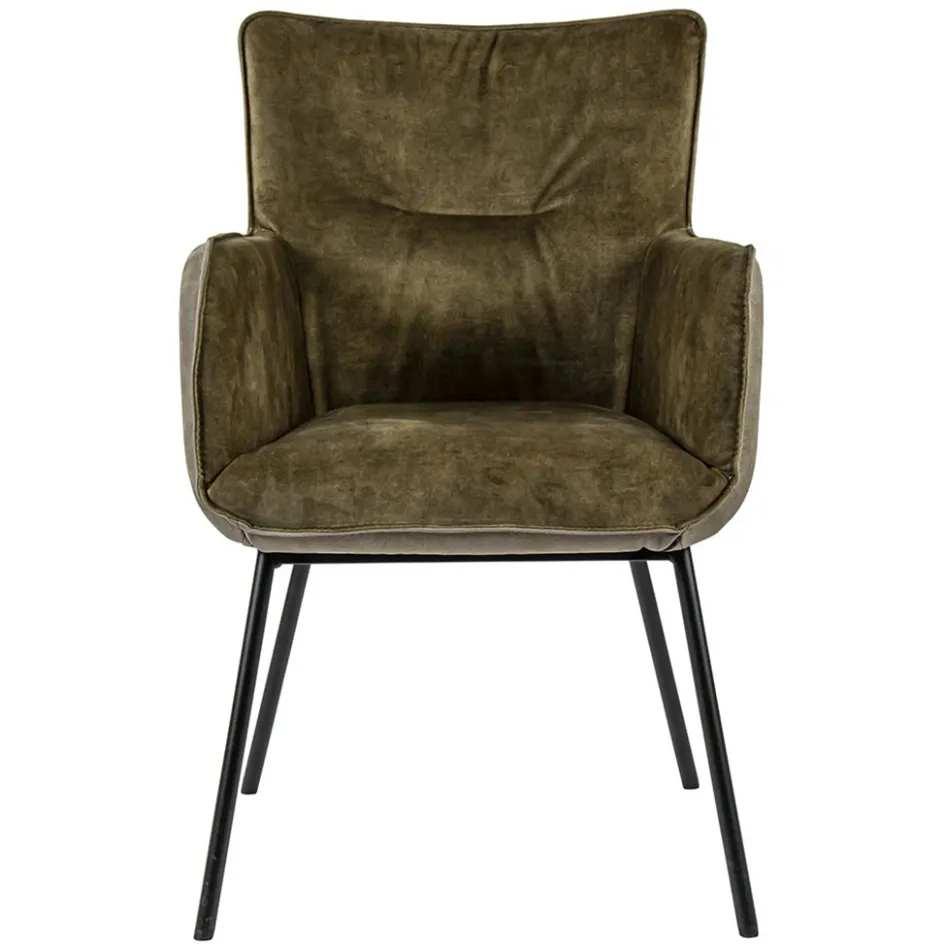 Moderne eetkamerstoel leder met stoffen zitting>Straluma Discount