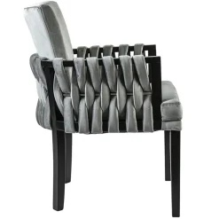 Moderne eetkamerstoel verlours grijs met zwart><noscript><img width=