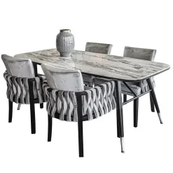 Moderne eetkamerstoel verlours grijs met zwart><noscript><img width=