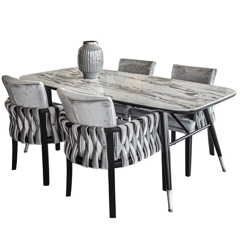 Moderne eetkamerstoel verlours grijs met zwart>Straluma Best