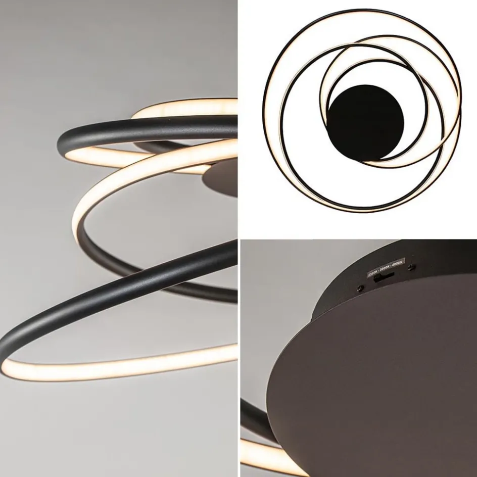 Moderne LED plafondlamp ringen zwart 3-standen dimbaar>Straluma Best