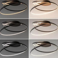 Moderne LED plafondlamp ringen zwart 3-standen dimbaar><noscript><img width=