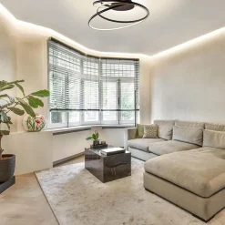 Moderne LED plafondlamp ringen zwart 3-standen dimbaar><noscript><img width=