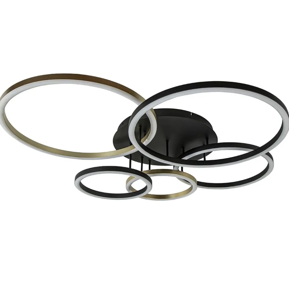 Moderne LED plafondlamp ringen zwart/goud dimbaar>Straluma Hot