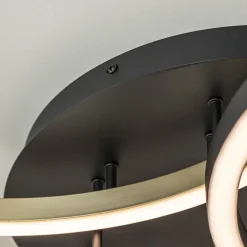 Moderne LED plafondlamp ringen zwart/goud dimbaar><noscript><img width=