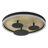Moderne LED plafondlamp zwart met houtlook 40 cm dimbaar>Straluma Sale