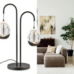 Moderne LED tafellamp egg glas met zwart></noscript>Straluma New