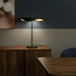 Moderne LED tafellamp zwart met goud dimbaar></noscript>Straluma Best