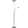Moderne LED vloerlamp nikkel met uplighter en leeslamp>Straluma Sale