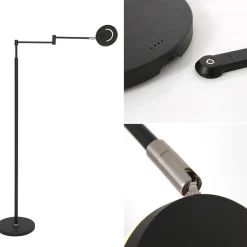 Moderne LED vloerlamp op accu zwart dimbaar></noscript>Straluma Best