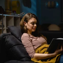 Moderne LED vloerlamp op accu zwart dimbaar></noscript>Straluma Best