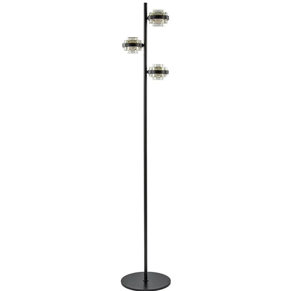 Moderne LED vloerlamp zwart/champagne dimbaar>Straluma Sale