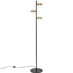 Moderne LED vloerlamp zwart/champagne dimbaar>Straluma Sale
