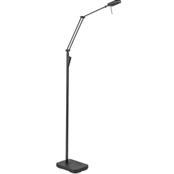 Moderne LED vloerlamp zwart met verstelbare arm>Straluma Online