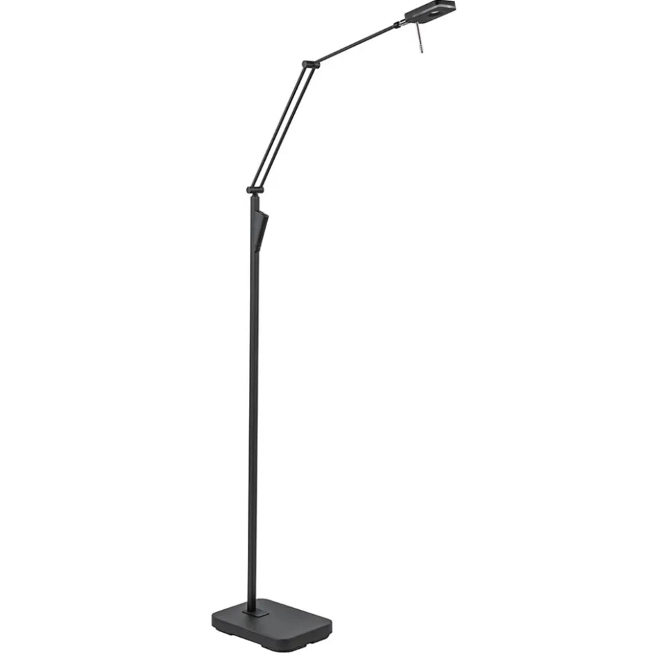 Moderne LED vloerlamp zwart met verstelbare arm>Straluma Online