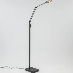 Moderne LED vloerlamp zwart met verstelbare arm>Straluma Online