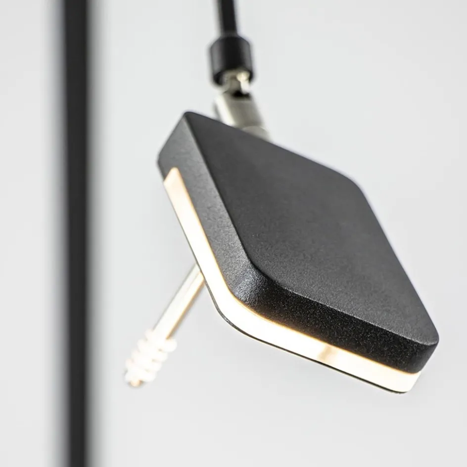 Moderne LED vloerlamp zwart met verstelbare arm>Straluma Online