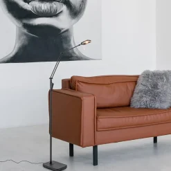 Moderne LED vloerlamp zwart met verstelbare arm><noscript><img width=