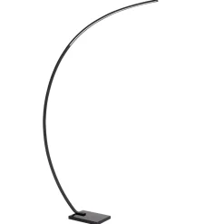 Moderne LED vloerlamp zwart met zwart marmer>Straluma