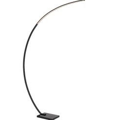 Moderne LED vloerlamp zwart met zwart marmer>Straluma