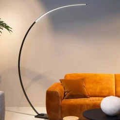 Moderne LED vloerlamp zwart met zwart marmer></noscript>Straluma