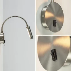 Moderne LED wandlamp nikkel met flexibele arm></noscript>Straluma Sale