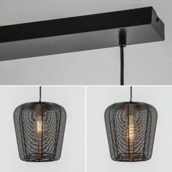 Moderne 3-lichts eettafelhanglamp Adeta mat zwart></noscript>Straluma Discount