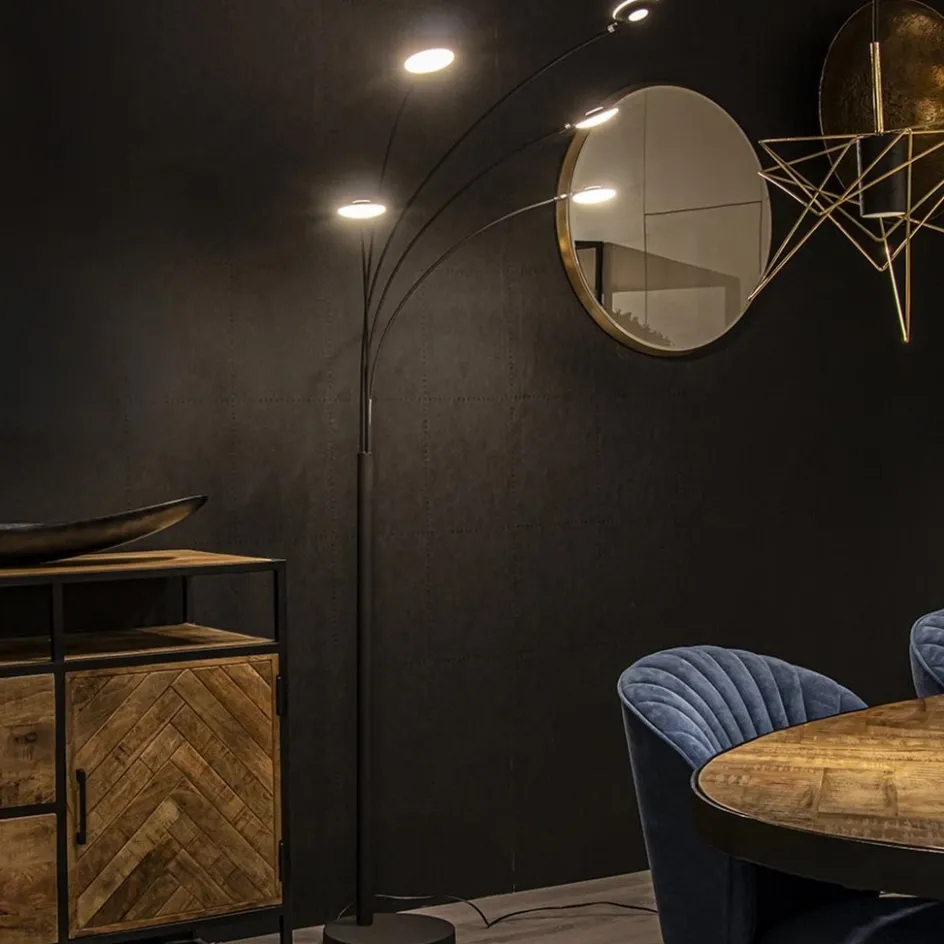 Moderne 5-lichts LED vloerlamp zwart>Straluma