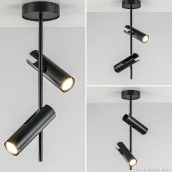 Moderne 2-lichts opbouwspot zwart verstelbaar>Straluma Discount