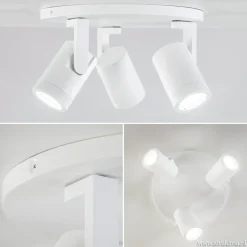 Moderne 3-lichts plafondspot wit metaal><noscript><img width=