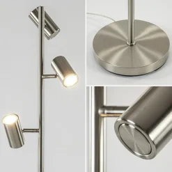 Moderne 3-lichts vloerlamp nikkel met 3-standen dimbaar LED><noscript><img width=