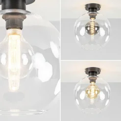 Moderne plafondlamp globe helder glas><noscript><img width=