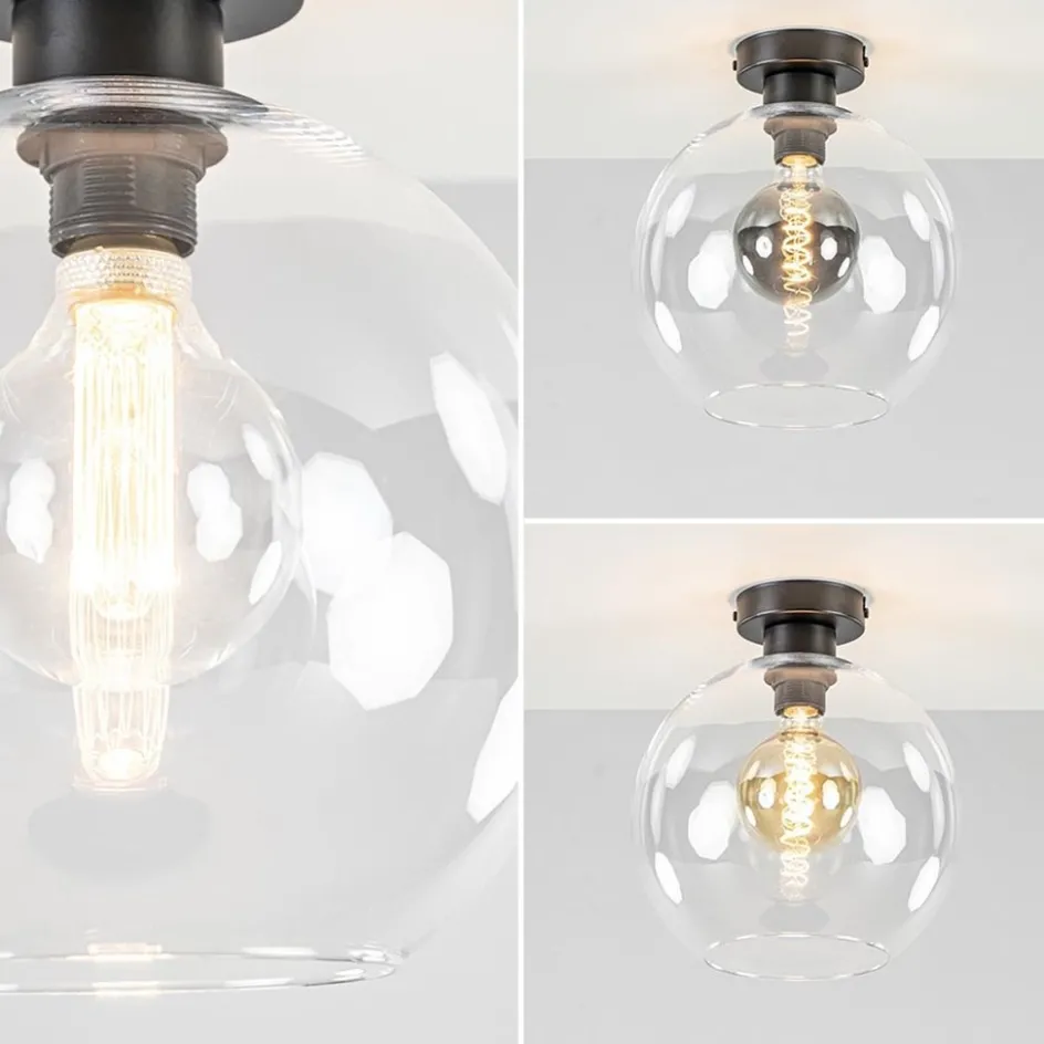 Moderne plafondlamp globe helder glas>Straluma Outlet