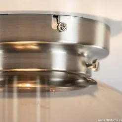 Moderne plafondlamp nikkel met smokey glas></noscript>Straluma New