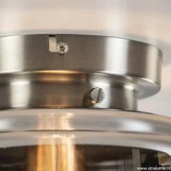 Moderne plafondlamp nikkel met smokey glas></noscript>Straluma New