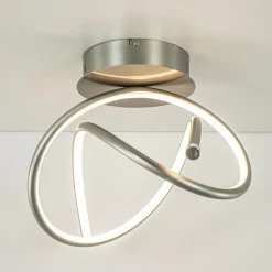 Moderne plafondlamp nikkel inclusief 3-standen dimbaar LED>Straluma Discount