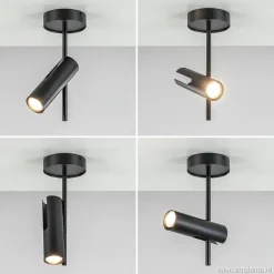 Moderne plafondspot zwart metaal verstelbaar>Straluma Sale