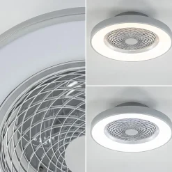 Moderne plafondventilator grijs met geintegreerd LED><noscript><img width=