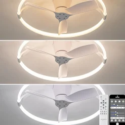 Moderne plafondventilator wit inclusief LED en remote>Straluma Best