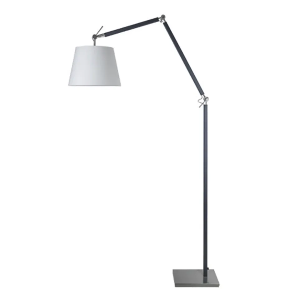 Moderne staande lamp staal met zwart>Straluma Online
