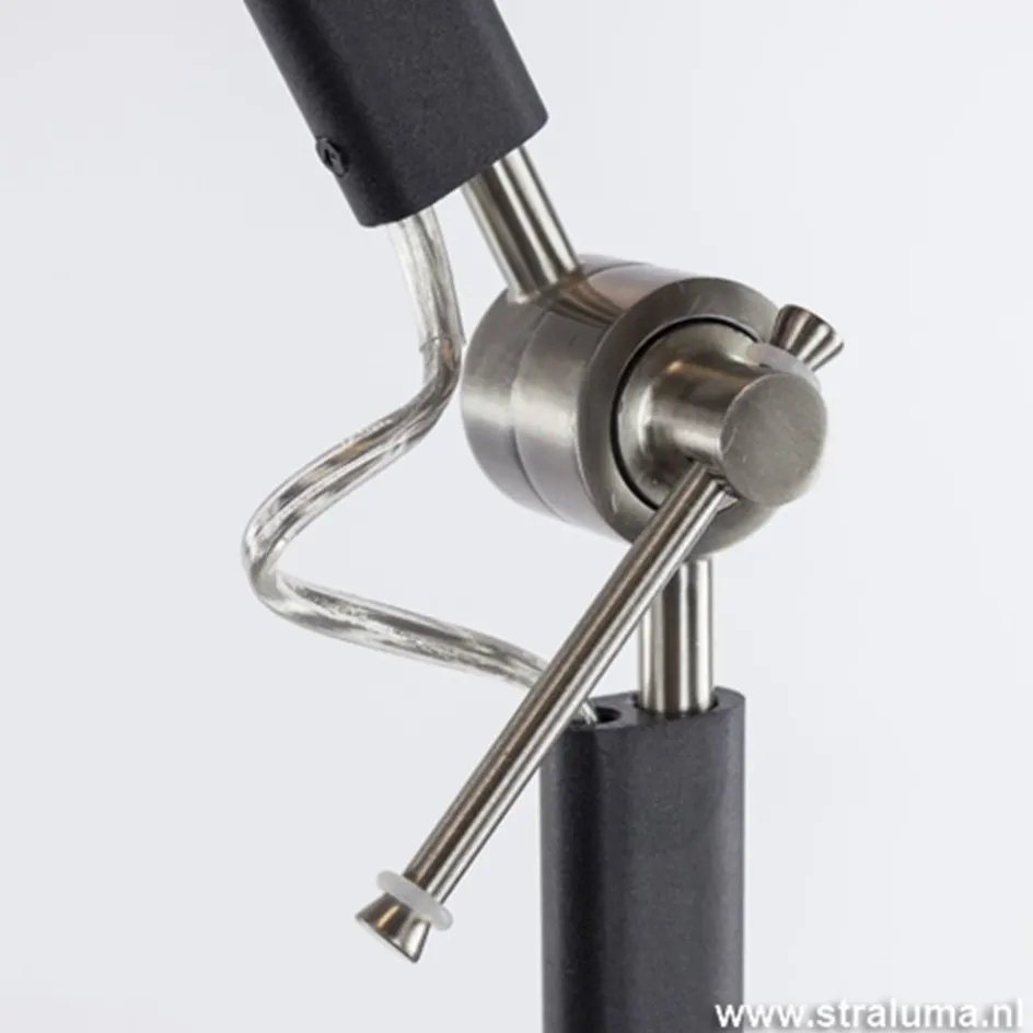 Moderne staande lamp staal met zwart>Straluma Online